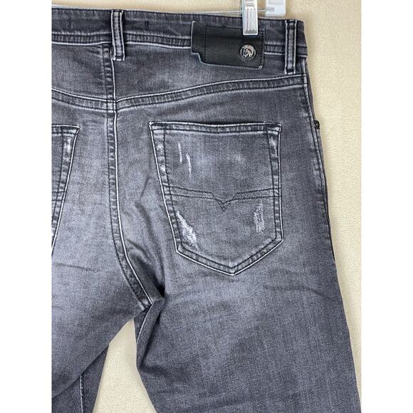 Diesel Jeans Men 29x32 Black Buster Distressed Stretch Denim Casual Preppy Adult - Picture 13 of 15